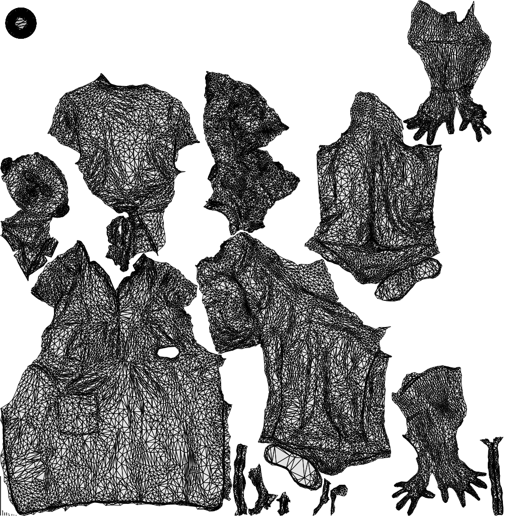 realistic 3D woman hospitality, scanned archviz people for Blender and 3ds Max, wireframe top-down view