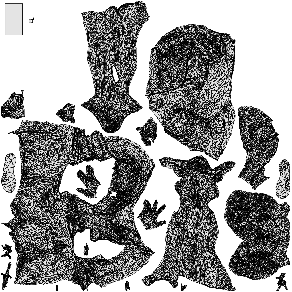 3D scanned woman standing casual, photorealistic archviz people for Enscape and SketchUp, wireframe top-down view