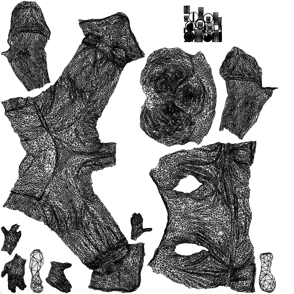 3D scanned man standing, photorealistic archviz people for Enscape and SketchUp, wireframe top-down view