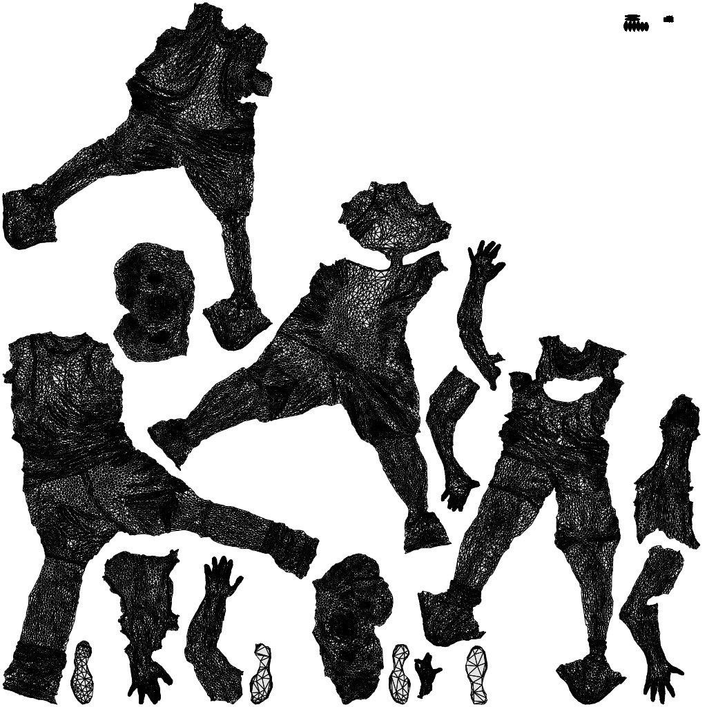 3D scanned man sport, photorealistic archviz people for Enscape and SketchUp, wireframe top-down view