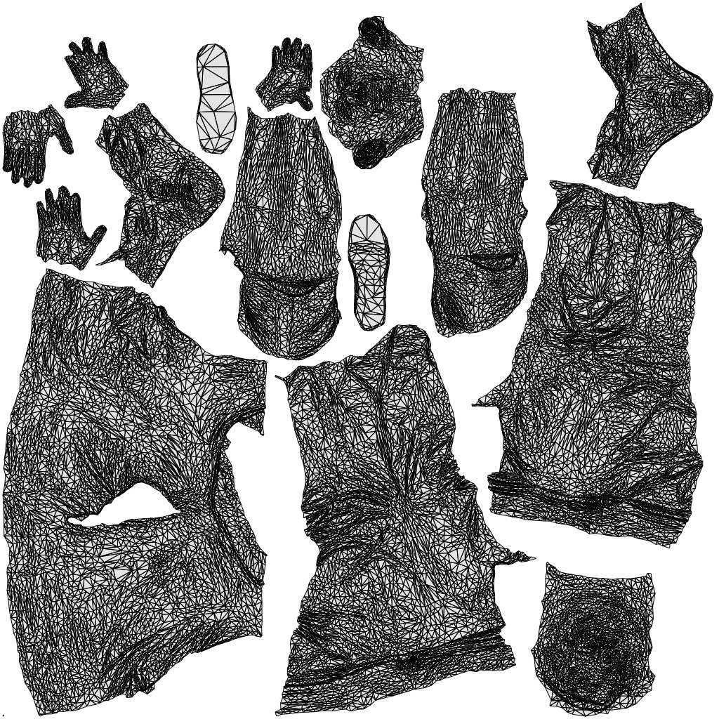 realistic 3D people senior man casual walking, render-ready for V-Ray and Corona, FBX OBJ, wireframe top-down view