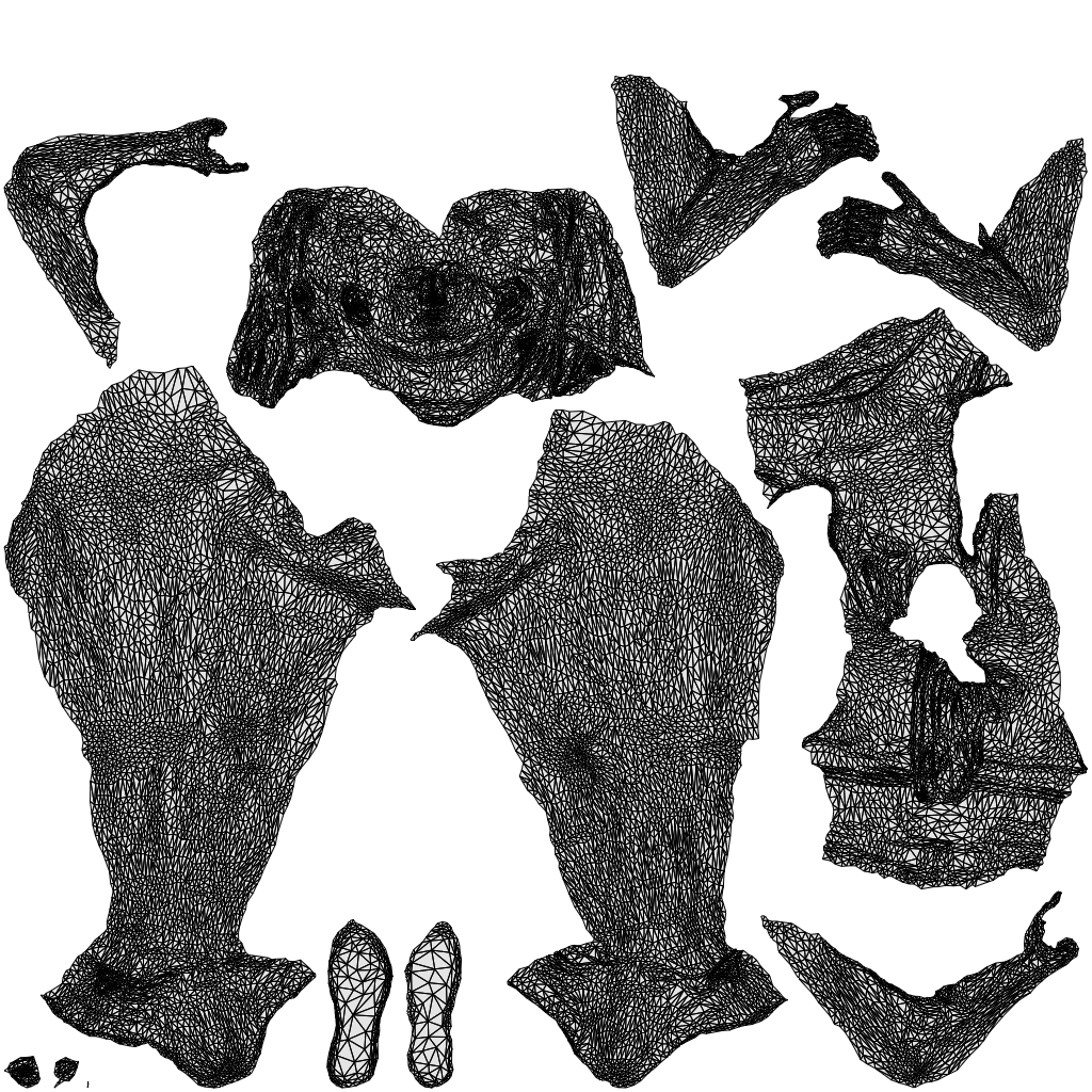 scanned 3D woman sport, photogrammetry people for Enscape and V-Ray, wireframe top-down view