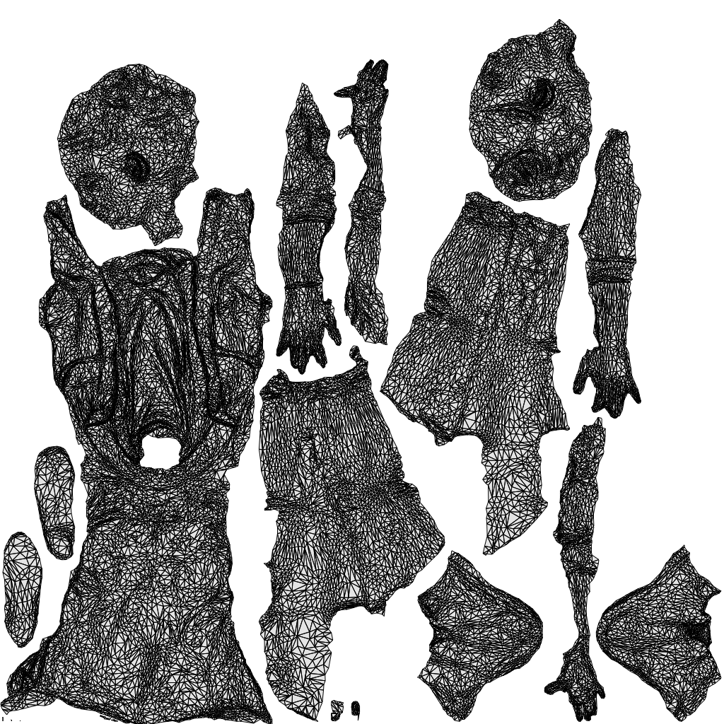 photogrammetry 3D girl casual kids, realistic human model archviz FBX, wireframe top-down view