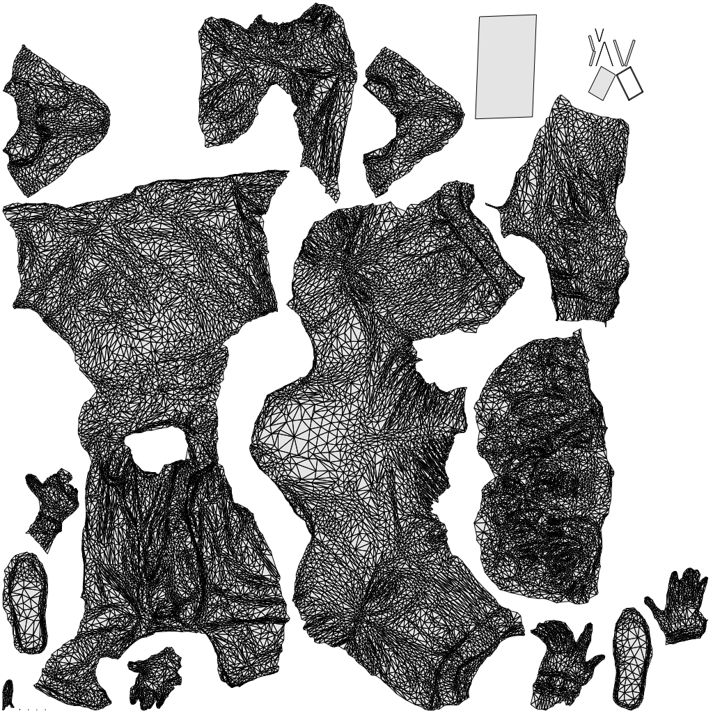 3D human model man casual sitting, photogrammetry scanned person for archviz, wireframe top-down view