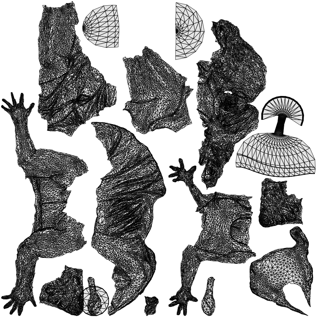 scanned 3D woman sitting, photogrammetry people for Enscape and V-Ray, wireframe top-down view