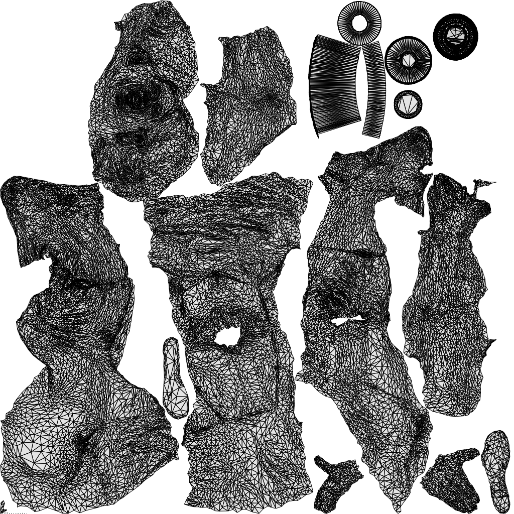 realistic 3D senior woman casual sitting, scanned archviz people for Blender and 3ds Max, wireframe top-down view