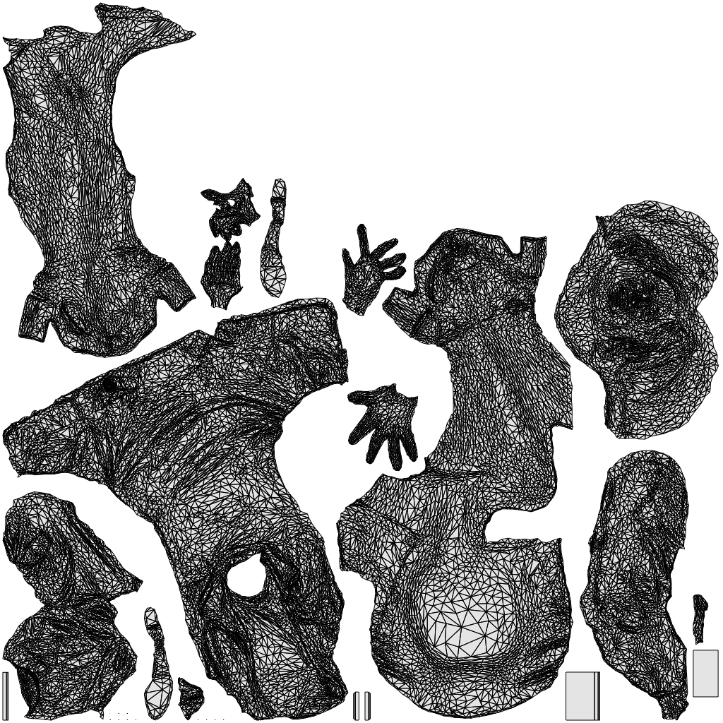3D human model woman casual sitting, photogrammetry scanned person for archviz, wireframe top-down view