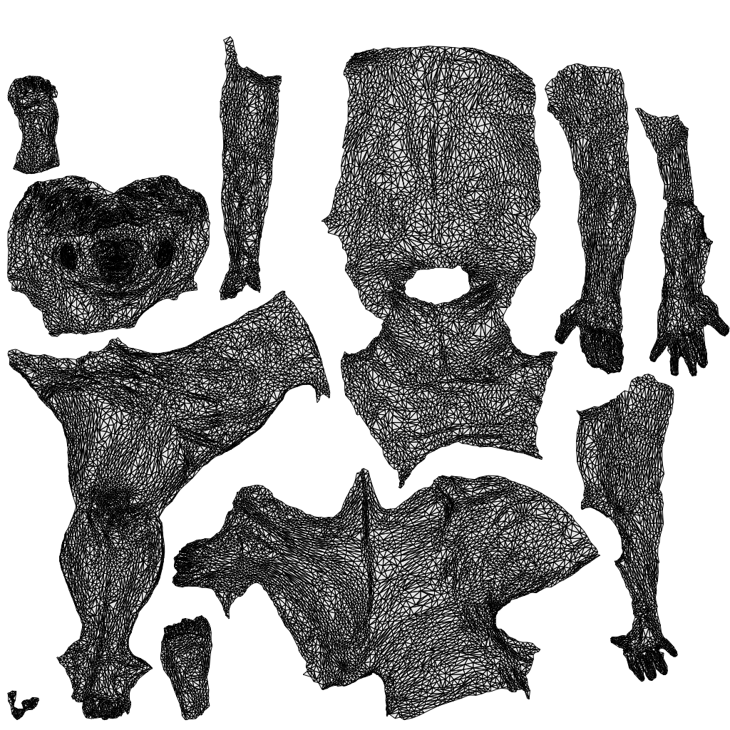 3D people model man pool, scanned human for 3ds Max rendering, wireframe top-down view