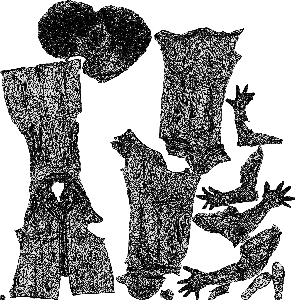 photogrammetry 3D woman medical, realistic human model archviz FBX, wireframe top-down view