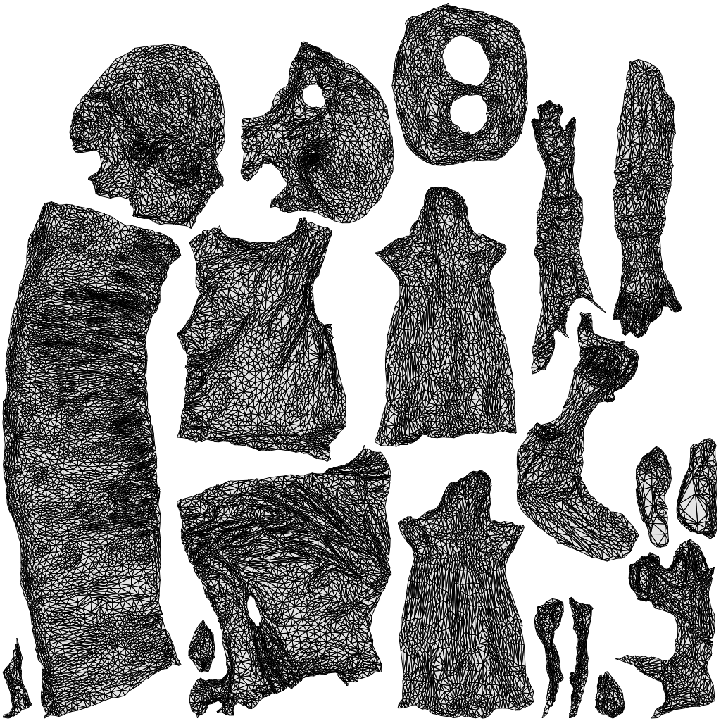photogrammetry 3D girl kids, realistic human model archviz FBX, wireframe top-down view