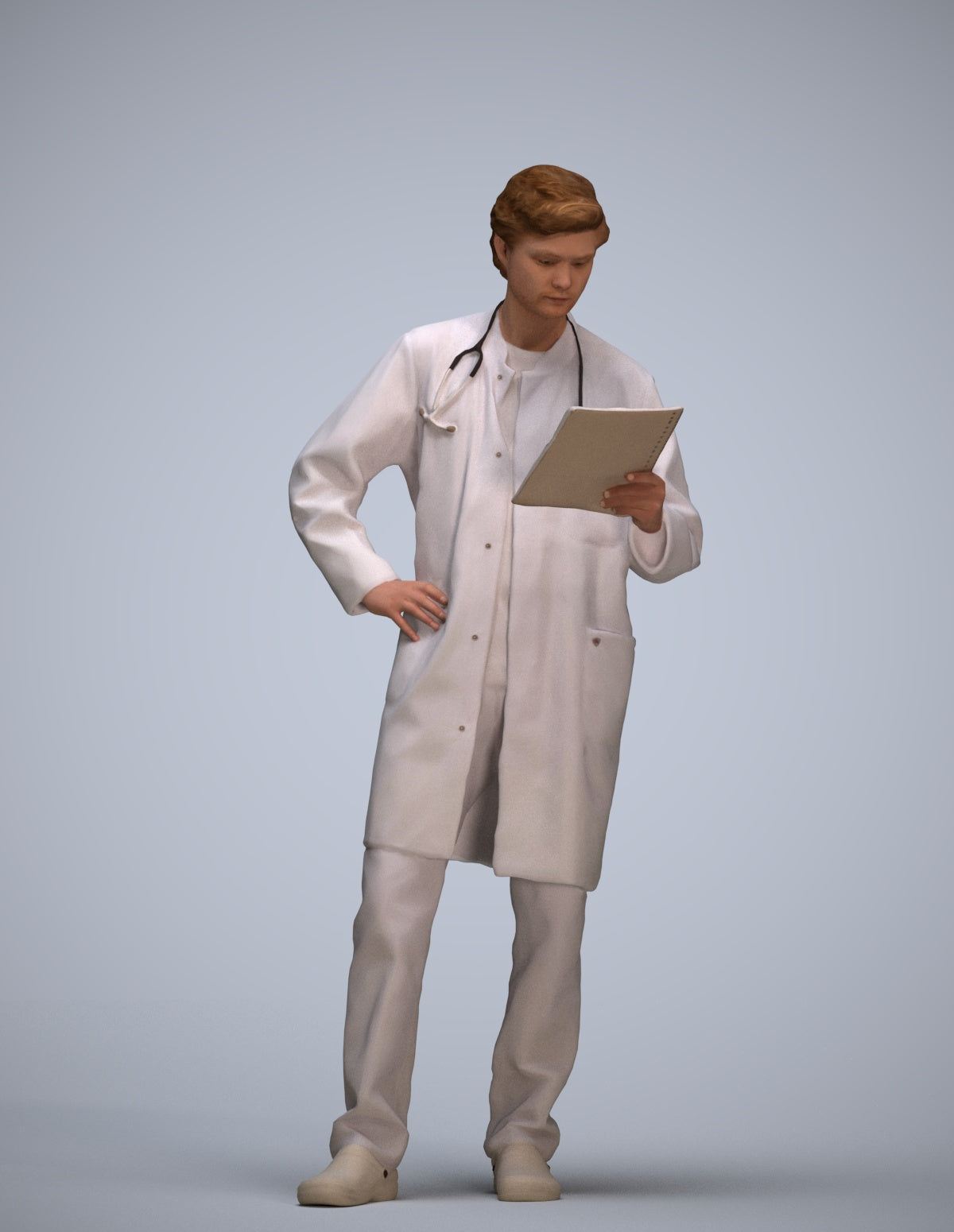 photogrammetry 3D man standing, realistic human model archviz FBX