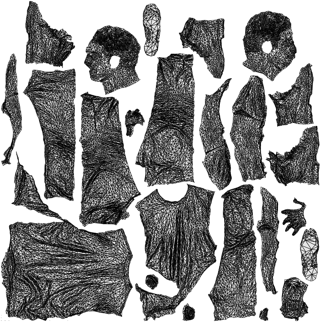 3D human model man casual standing, photogrammetry scanned person for archviz, wireframe top-down view