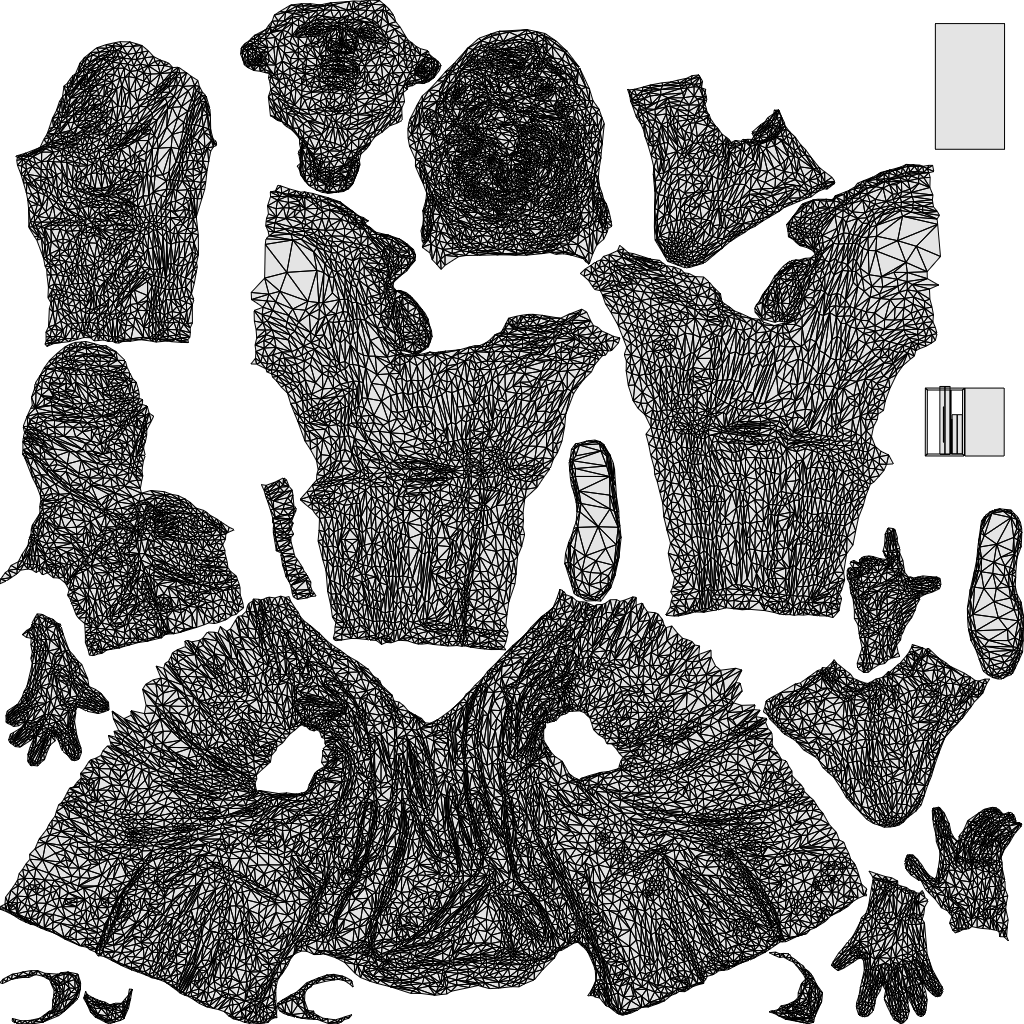 3D scanned man business, photorealistic archviz people for Enscape and SketchUp, wireframe top-down view