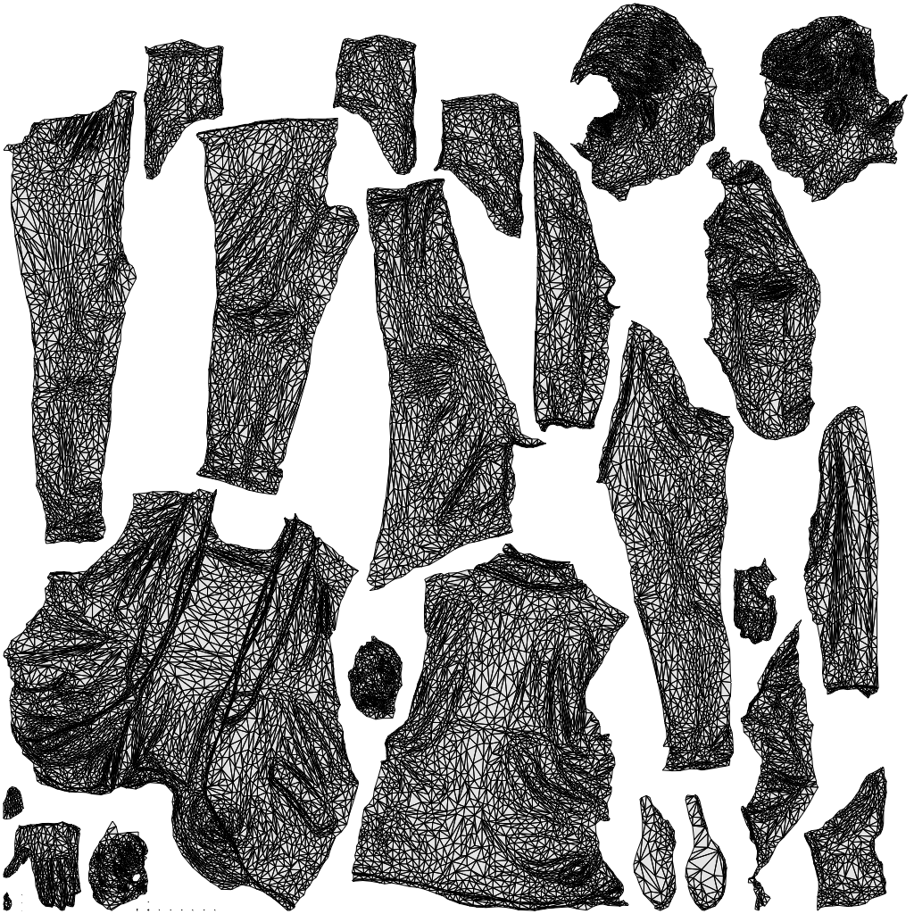 3D people model woman business standing, scanned human for 3ds Max rendering, wireframe top-down view
