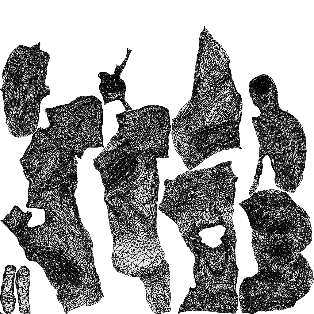 realistic 3D people girl casual kids, render-ready for V-Ray and Corona, FBX OBJ, wireframe top-down view