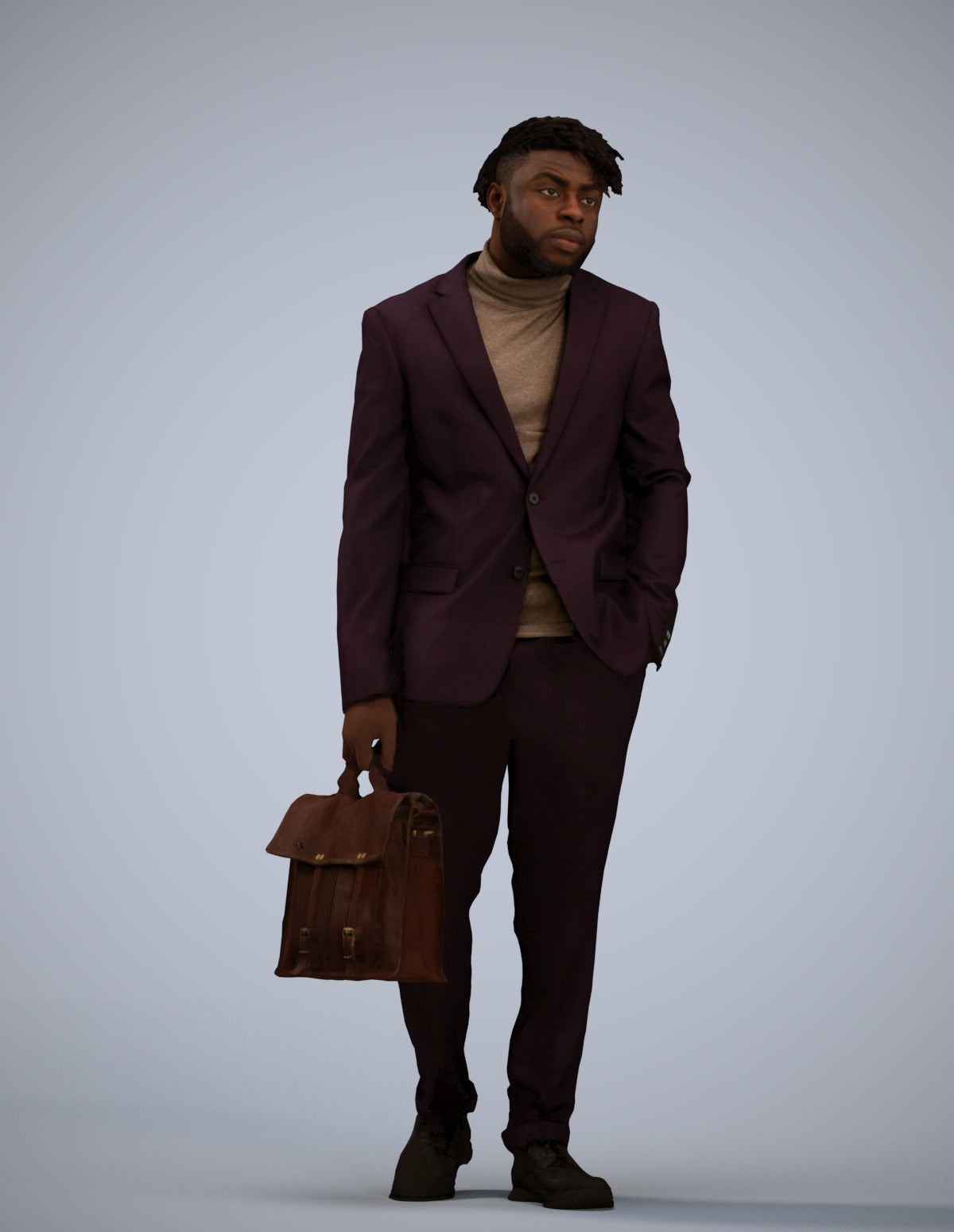 photogrammetry 3D man business walking, realistic human model archviz FBX