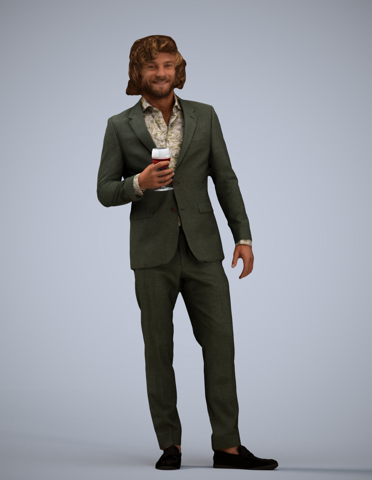 3D people model man business, scanned human for 3ds Max rendering