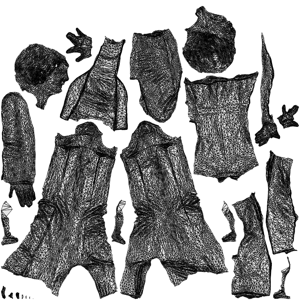 3D people model senior woman business walking, scanned human for 3ds Max rendering, wireframe top-down view