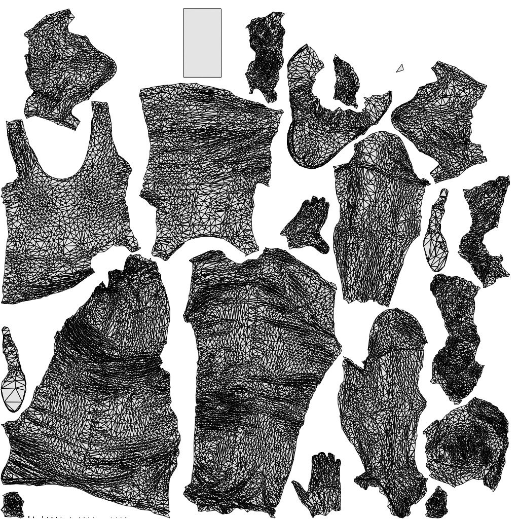 realistic 3D people senior woman casual standing, render-ready for V-Ray and Corona, FBX OBJ, wireframe top-down view
