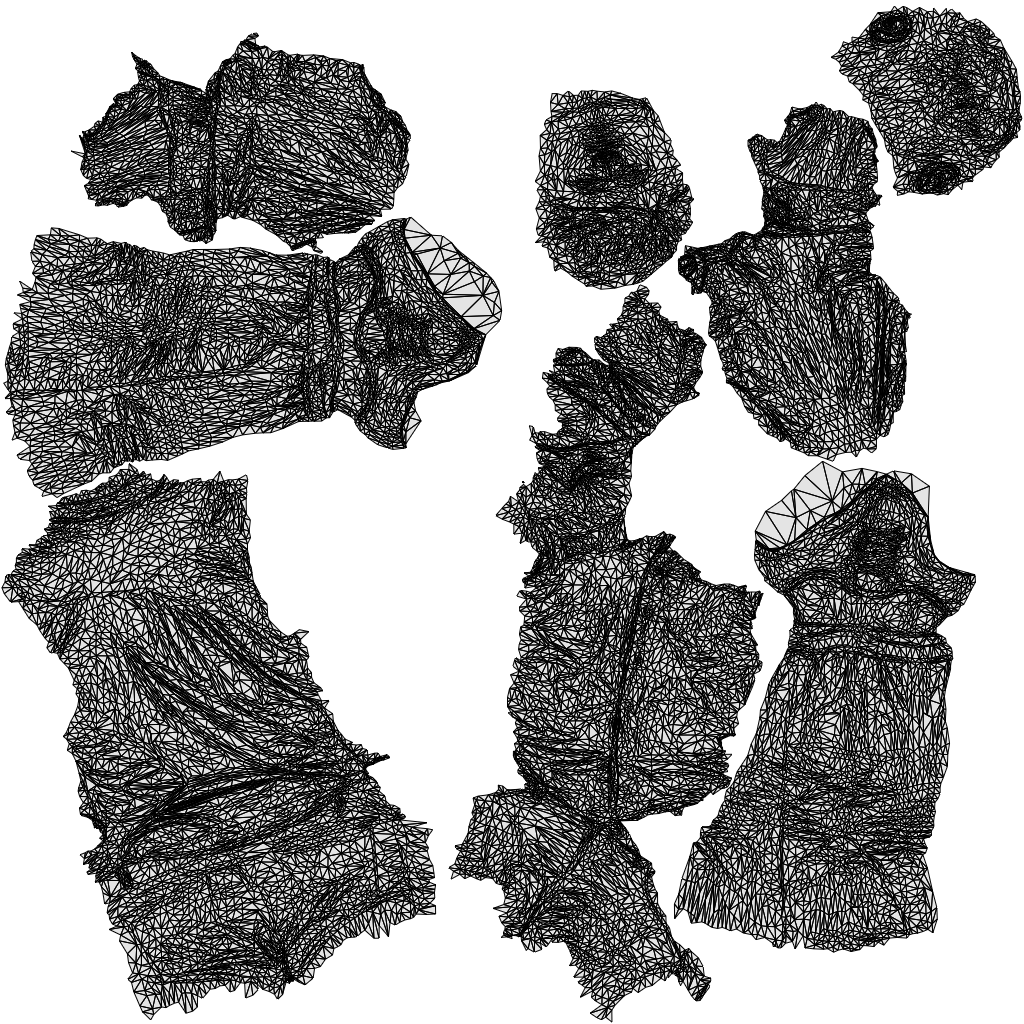 3D scanned man mix casual, photorealistic archviz people for Enscape and SketchUp, wireframe top-down view