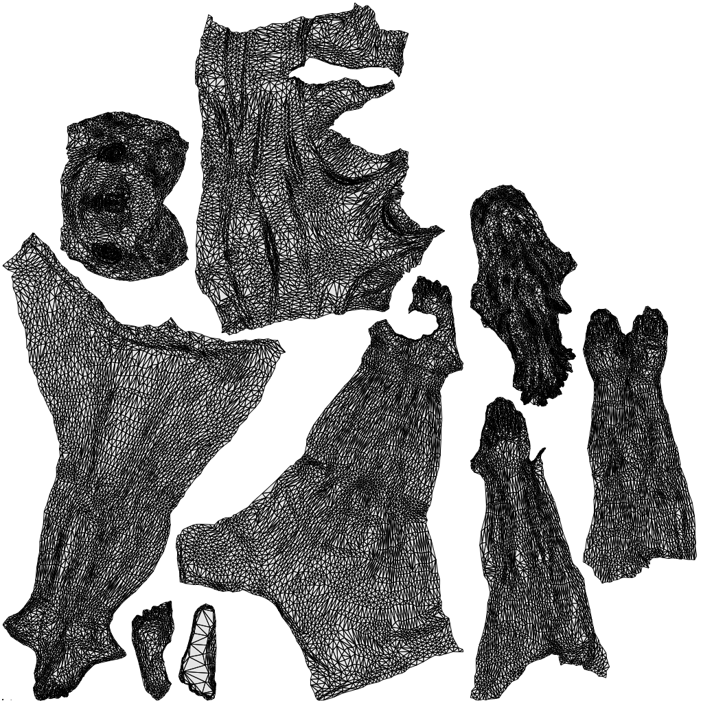 3D scanned woman sport, photorealistic archviz people for Enscape and SketchUp, wireframe top-down view