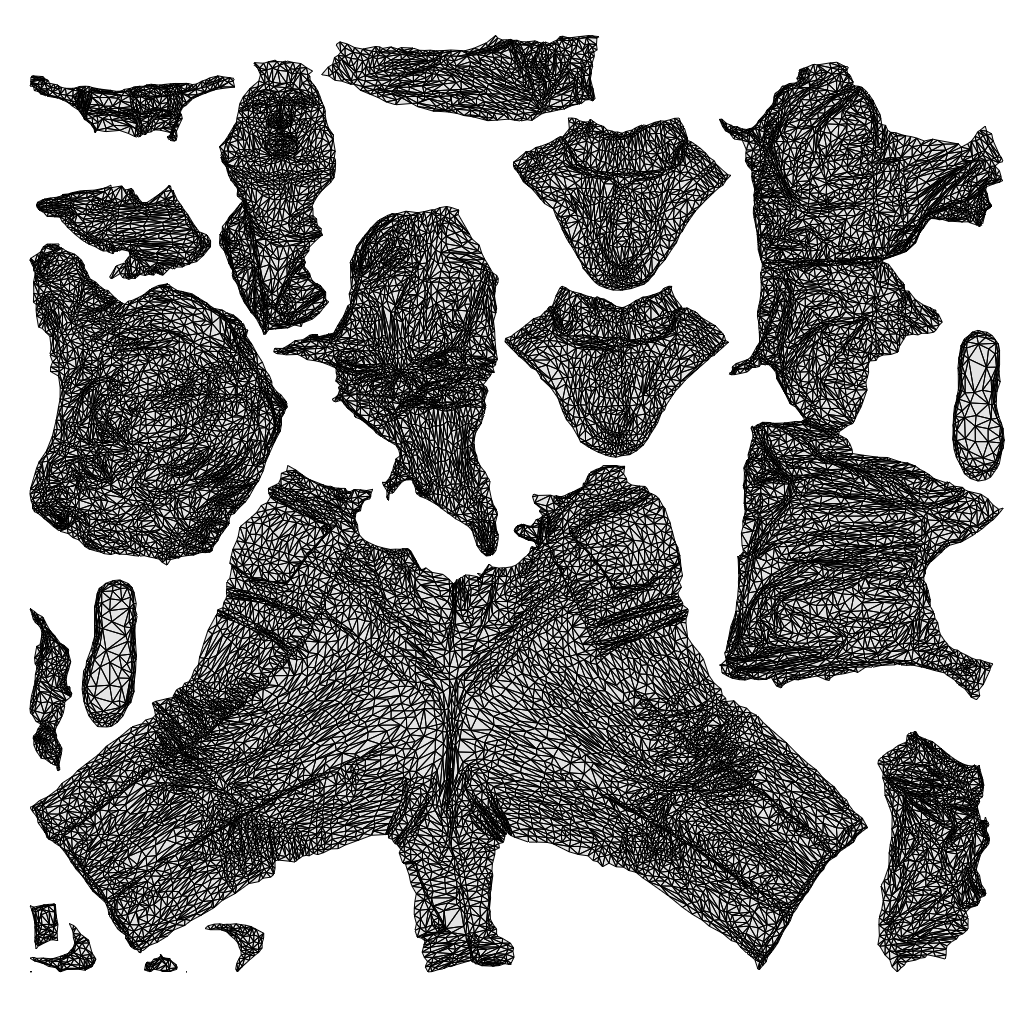realistic 3D woman casual standing, scanned archviz people for Blender and 3ds Max, wireframe top-down view