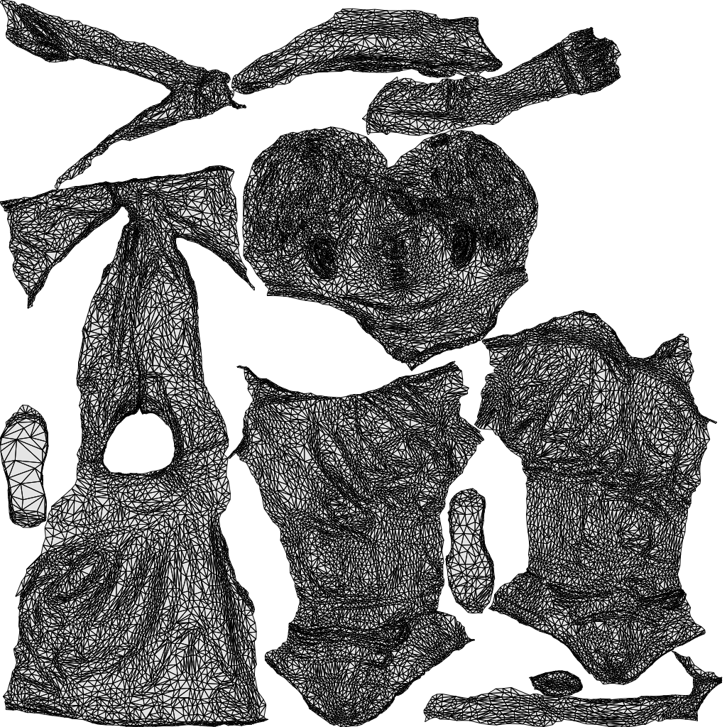 3D people model boy casual kids, scanned human for 3ds Max rendering, wireframe top-down view