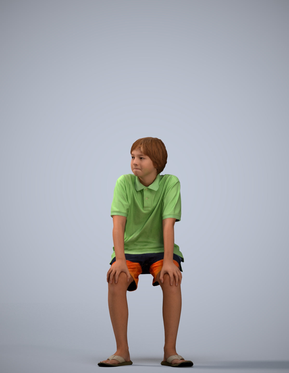 scanned 3D boy kids, photogrammetry people for Enscape and V-Ray
