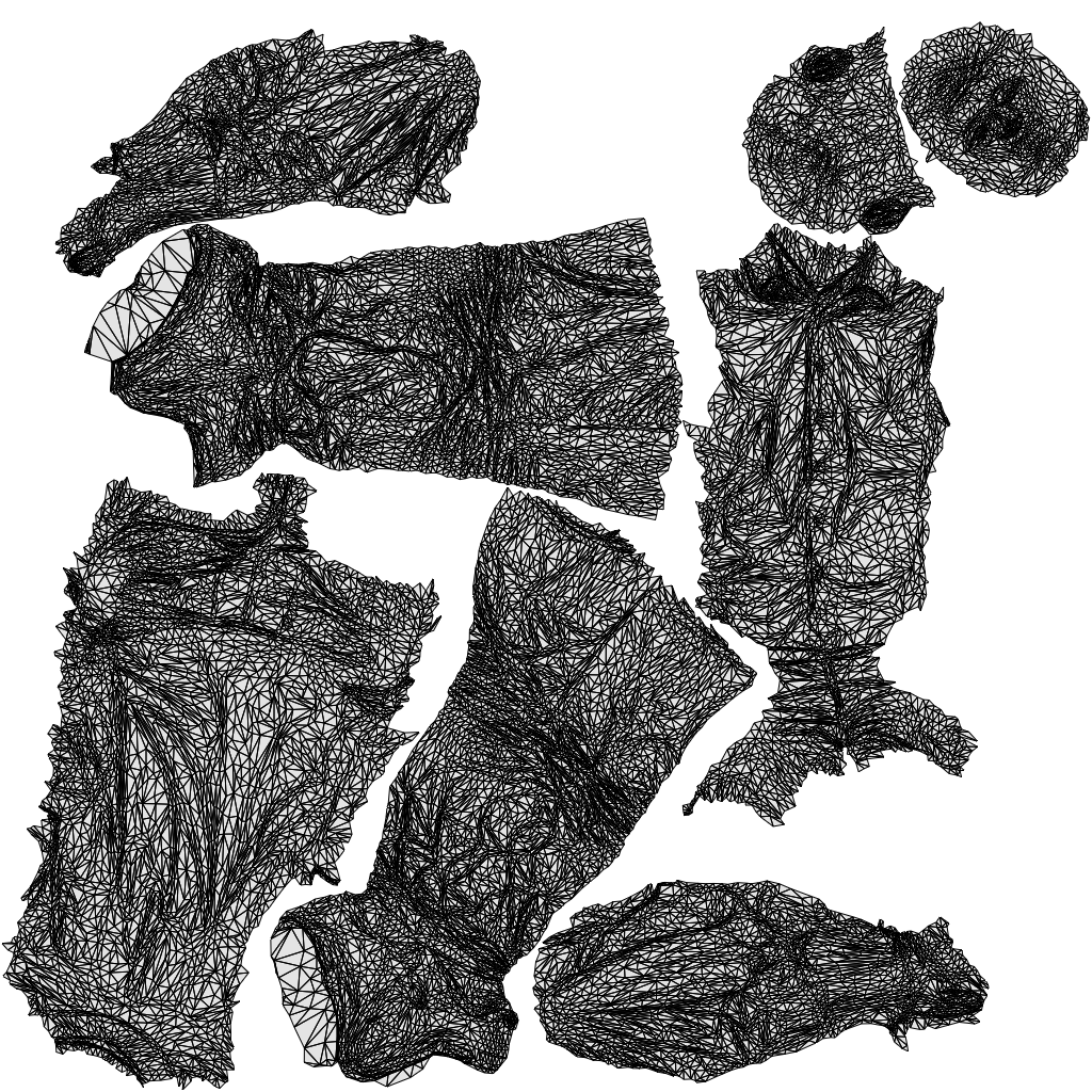 scanned 3D man casual standing, photogrammetry people for Enscape and V-Ray, wireframe top-down view