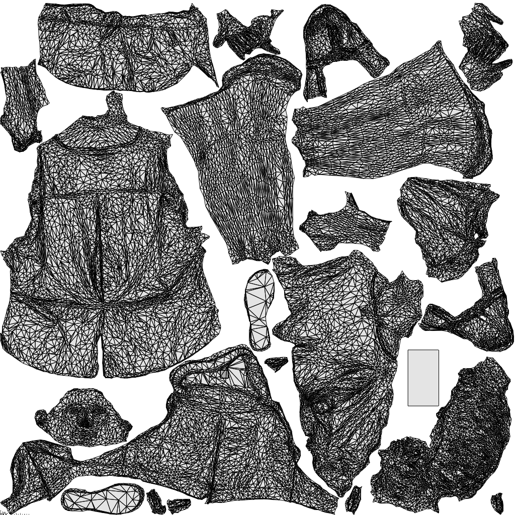 scanned 3D woman casual standing, photogrammetry people for Enscape and V-Ray, wireframe top-down view