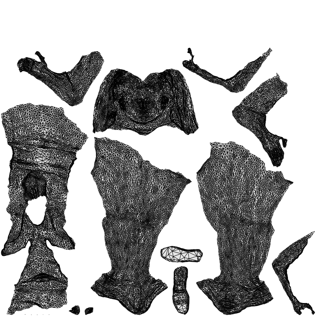 scanned 3D woman sport, photogrammetry people for Enscape and V-Ray, wireframe top-down view