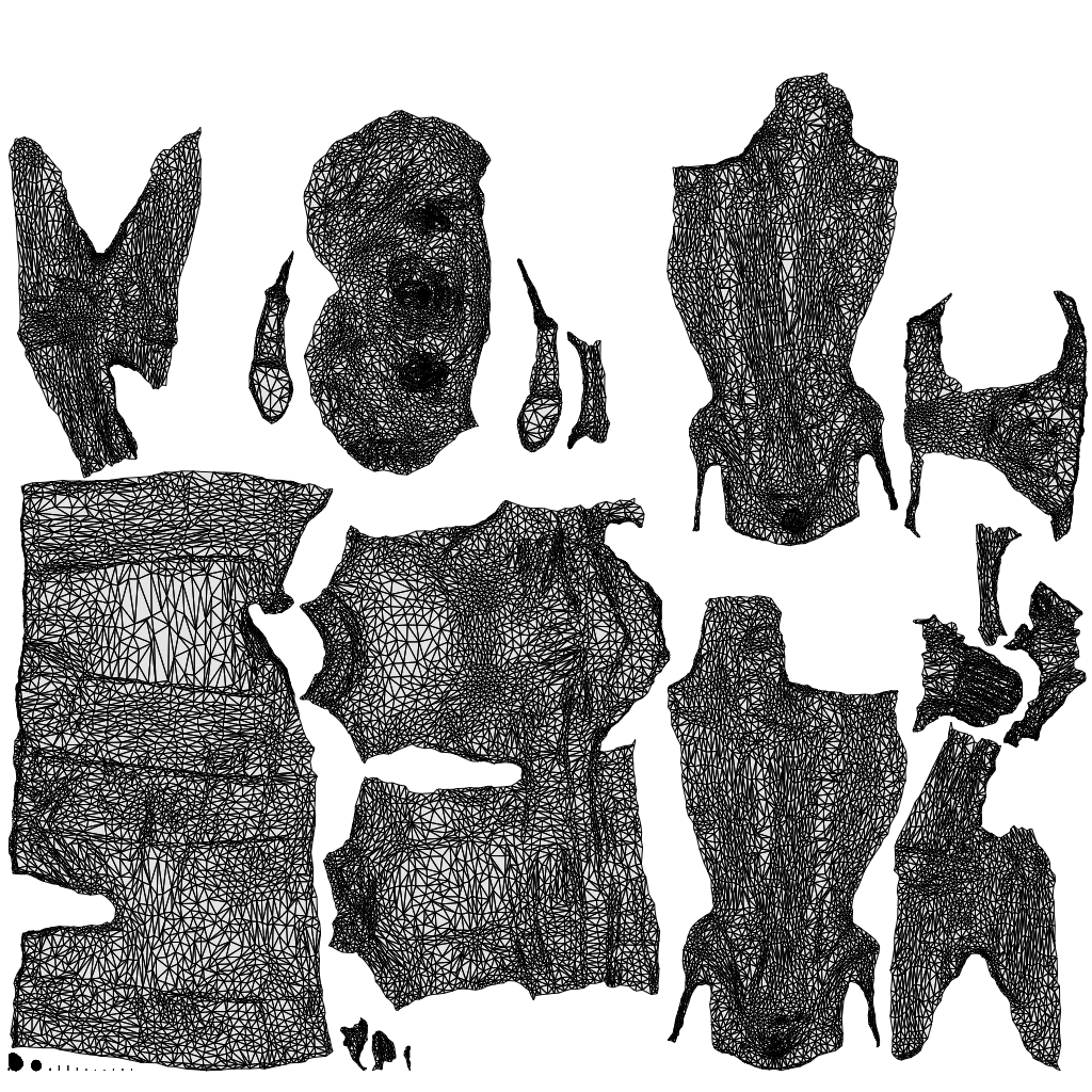scanned 3D woman business, photogrammetry people for Enscape and V-Ray, wireframe top-down view