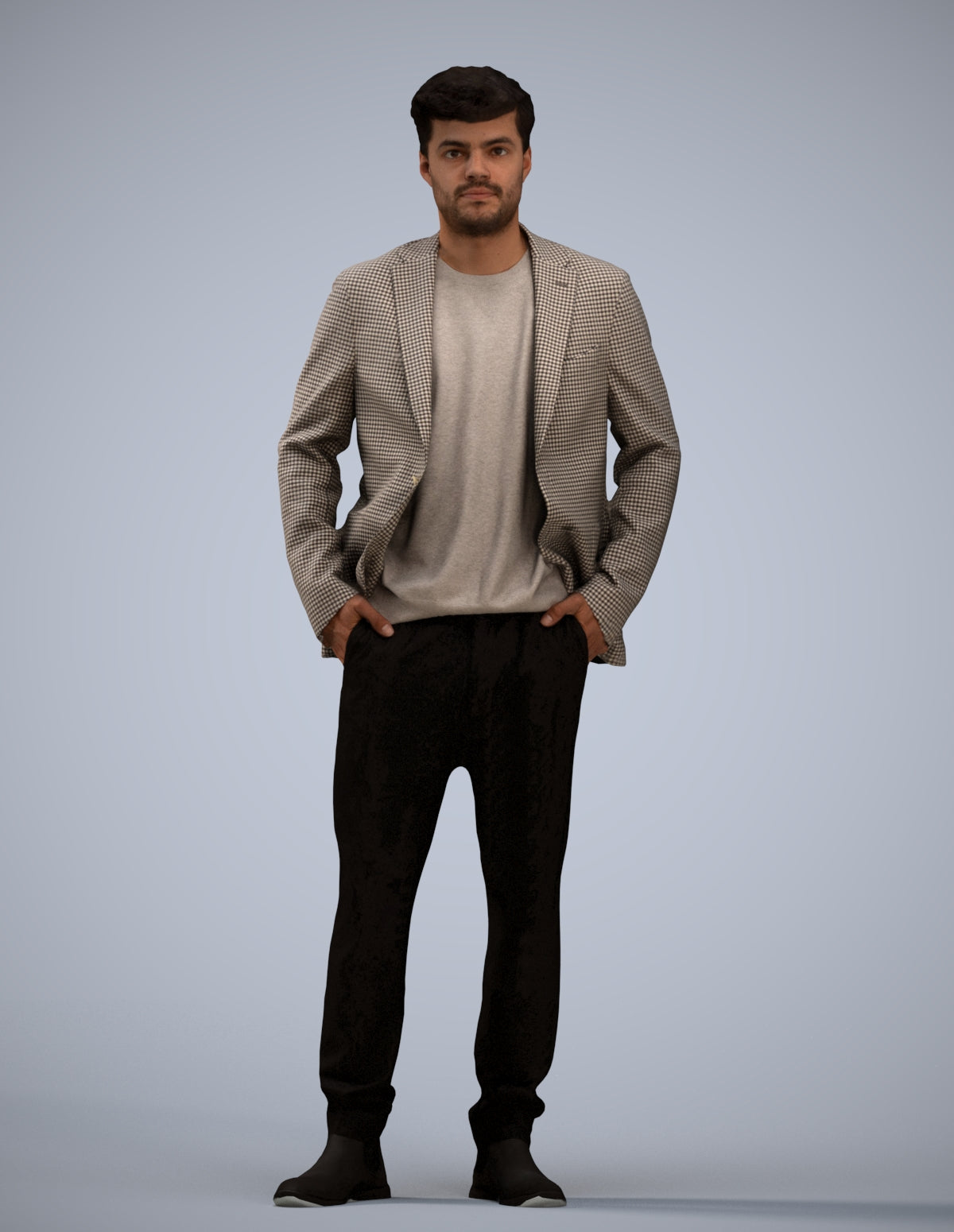 3D scanned man business, photorealistic archviz people for Enscape and SketchUp