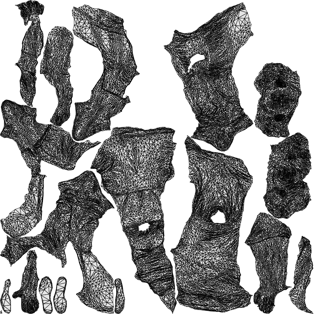 3D people model senior woman casual couple, scanned human for 3ds Max rendering, wireframe top-down view