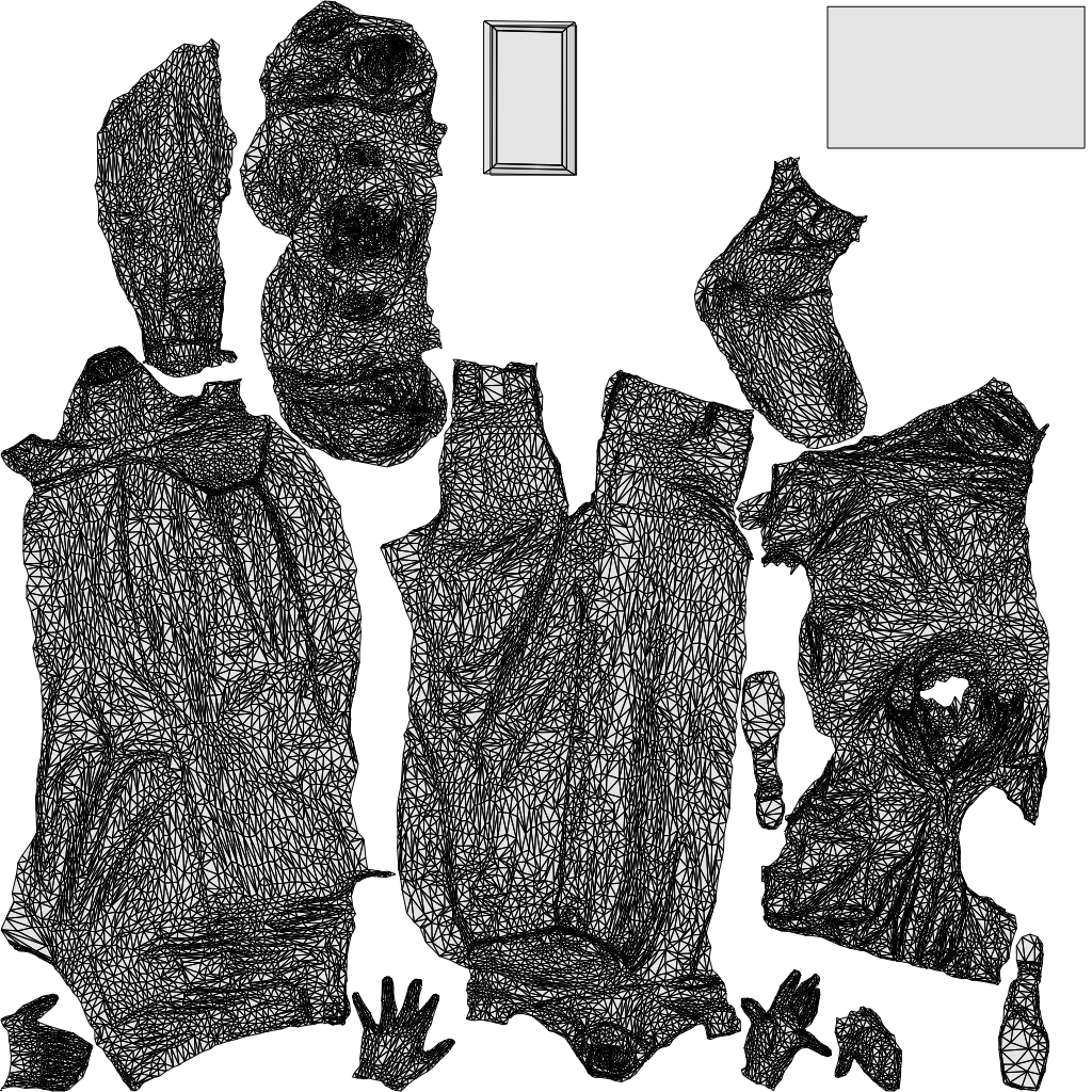 3D people model woman casual standing, scanned human for 3ds Max rendering, wireframe top-down view