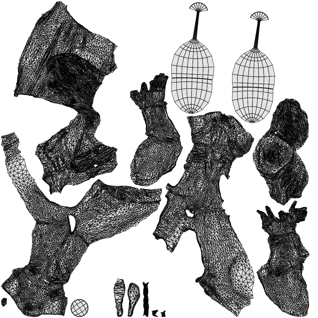 3D human model woman casual sitting, photogrammetry scanned person for archviz, wireframe top-down view