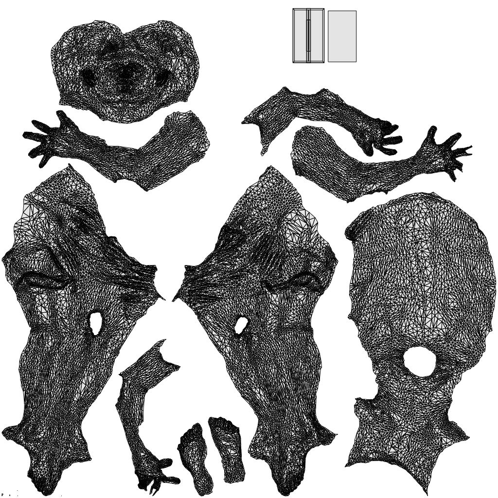 scanned 3D man pool, photogrammetry people for Enscape and V-Ray, wireframe top-down view