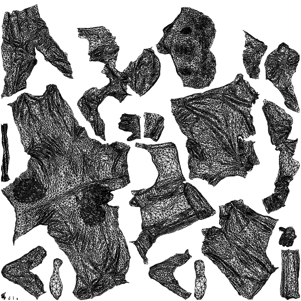 realistic 3D man business, scanned archviz people for Blender and 3ds Max, wireframe top-down view