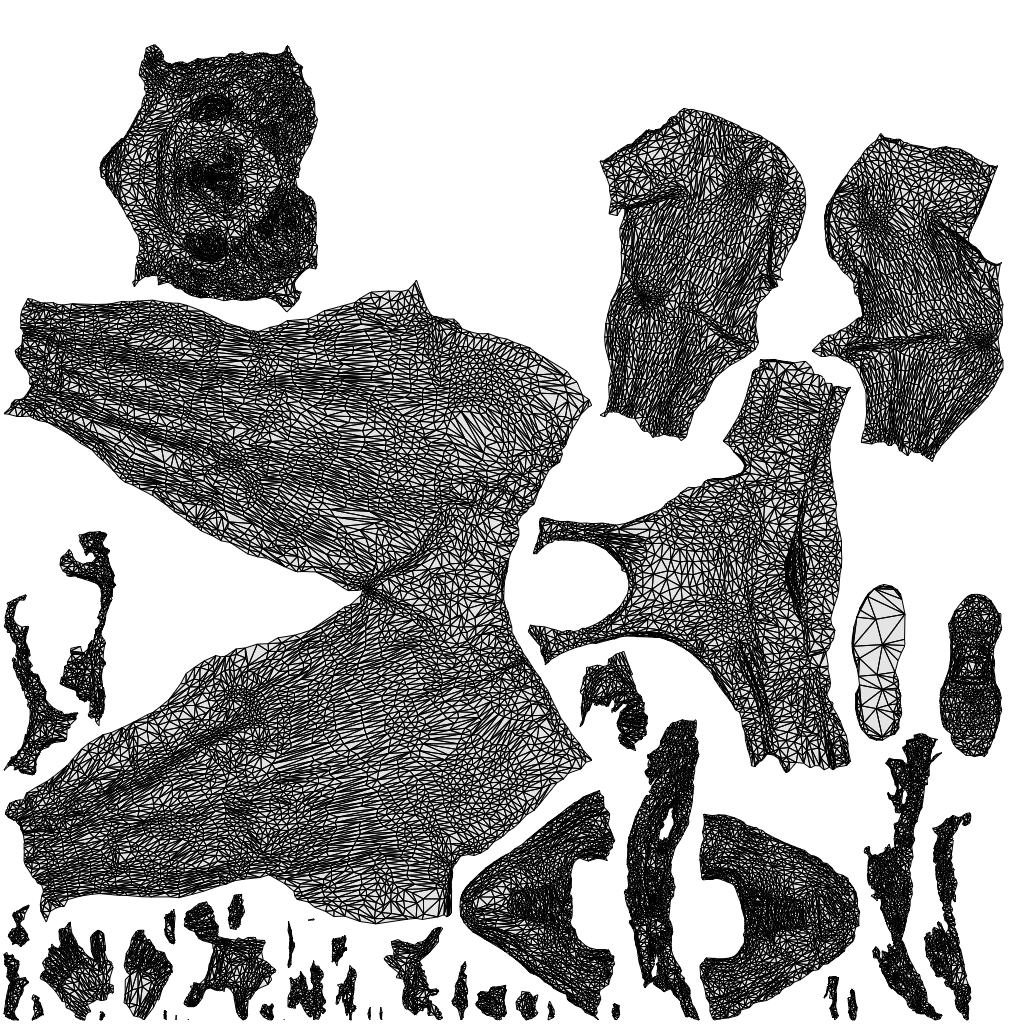 scanned 3D woman sport, photogrammetry people for Enscape and V-Ray, wireframe top-down view