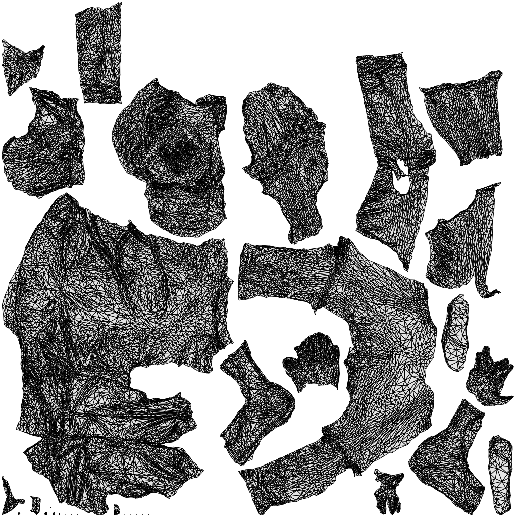 3D scanned man sitting casual, photorealistic archviz people for Enscape and SketchUp, wireframe top-down view
