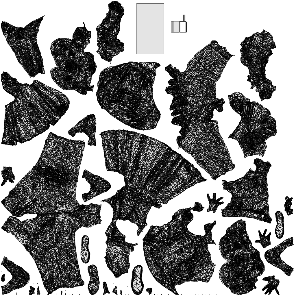 scanned 3D girl kids, photogrammetry people for Enscape and V-Ray, wireframe top-down view