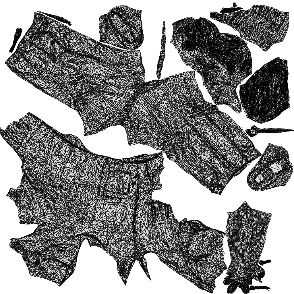scanned 3D woman standing, photogrammetry people for Enscape and V-Ray, wireframe top-down view
