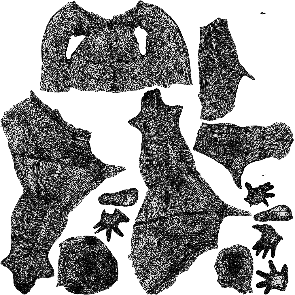 scanned 3D man pool, photogrammetry people for Enscape and V-Ray, wireframe top-down view