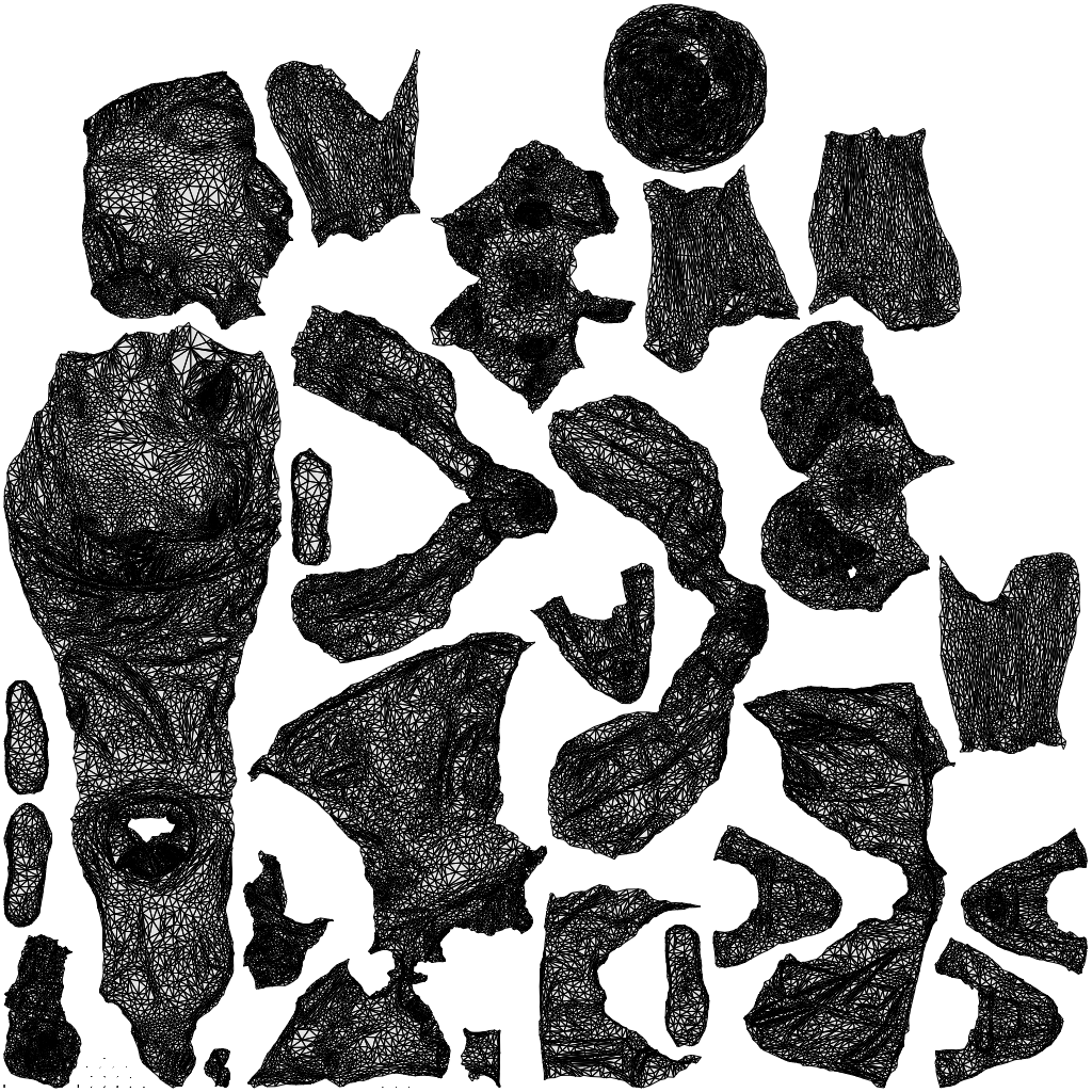 photogrammetry 3D girl kids, realistic human model archviz FBX, wireframe top-down view