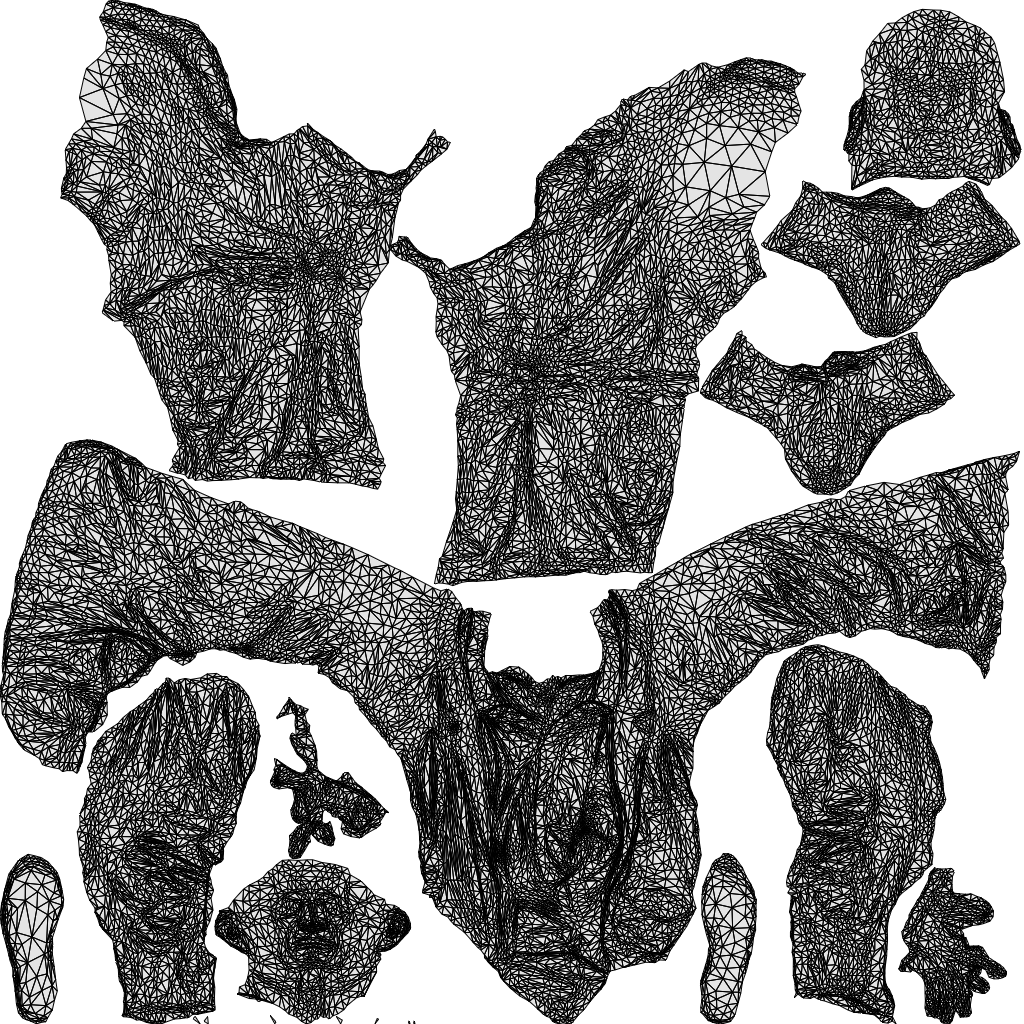 3D scanned senior man business, photorealistic archviz people for Enscape and SketchUp, wireframe top-down view