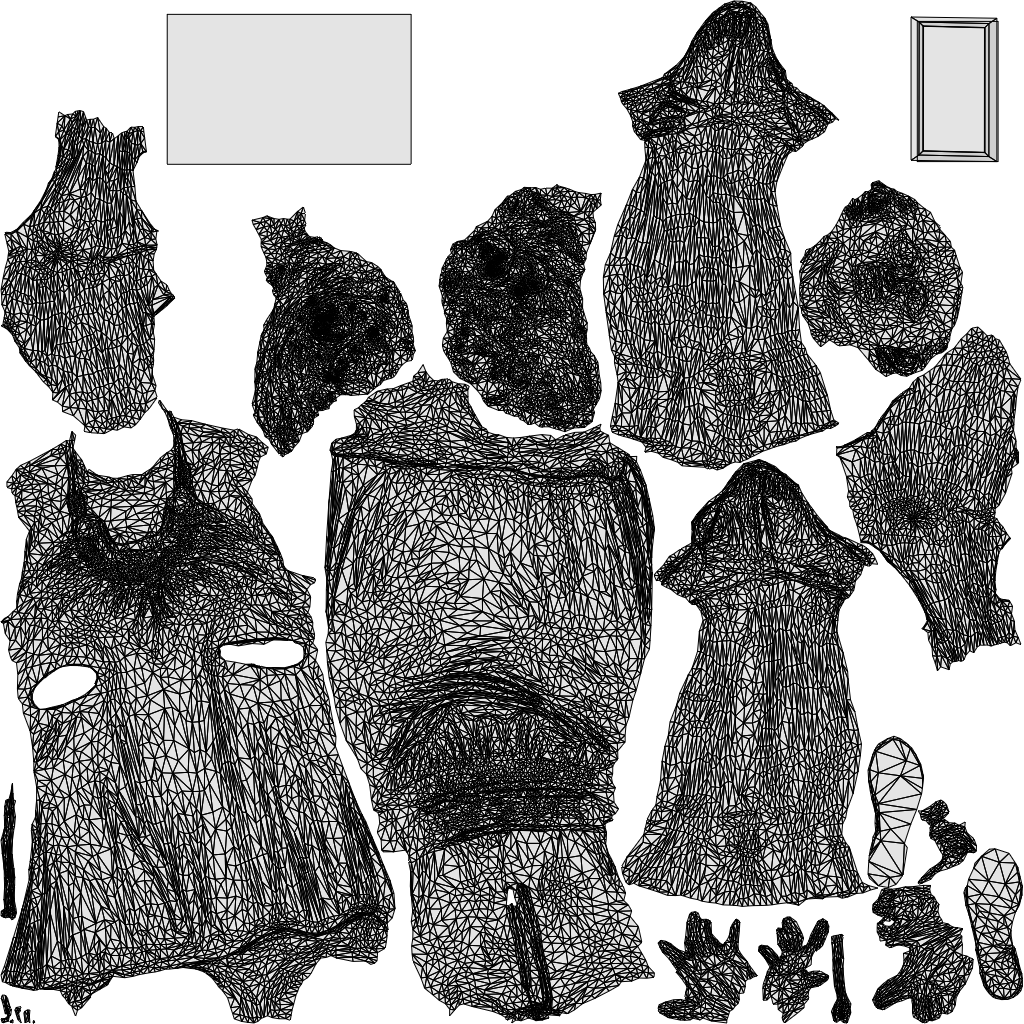 photogrammetry 3D woman standing, realistic human model archviz FBX, wireframe top-down view