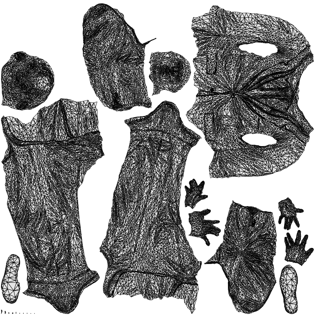 3D people model man business, scanned human for 3ds Max rendering, wireframe top-down view