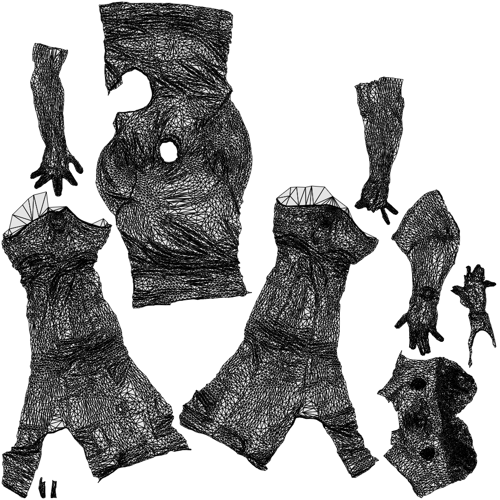3D human model man casual standing, photogrammetry scanned person for archviz, wireframe top-down view