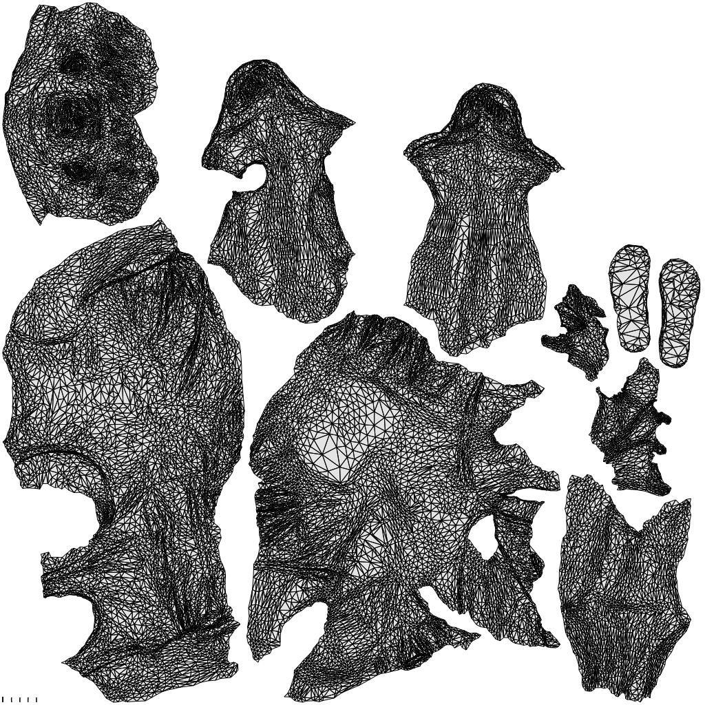 3D people model man casual sitting, scanned human for 3ds Max rendering, wireframe top-down view