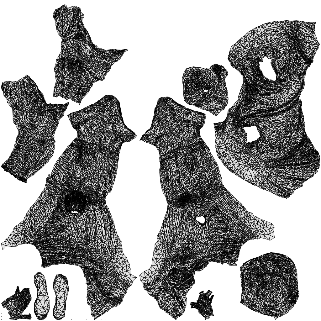 3D scanned man sitting casual, photorealistic archviz people for Enscape and SketchUp, wireframe top-down view